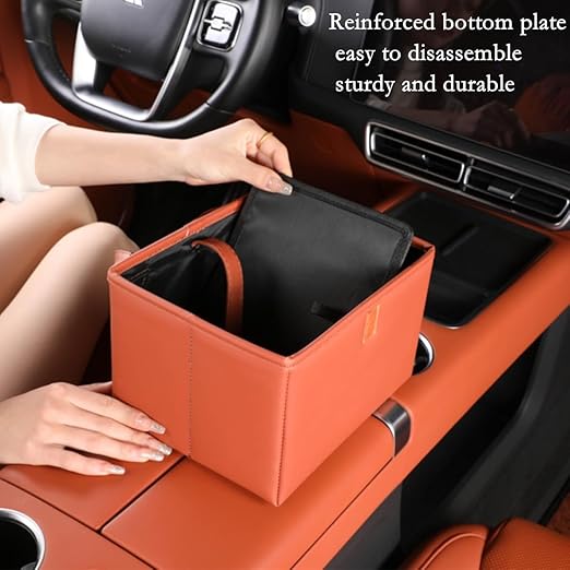 Car Trash Can, Leak-Proof Waterproof Trash Bin Collapsible Portable Auto Garbage Bag Large Capacity Trashcan Storage Bag Multipurpose Car Organizer Hanging (Black)
