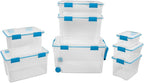 Sterilite 12-Pack Gasket Box, Weather-Resistant Storage Bins with Latching Lids, 54 Quart - Heavy-Duty Organizing Containers 