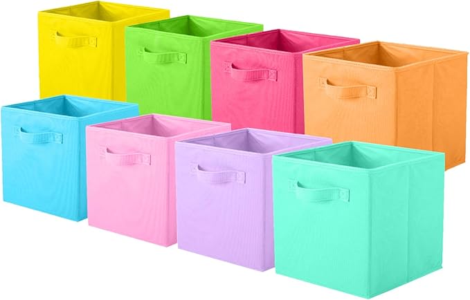 ShellKingdom Storage Bins, Foldable Fabric Storage Cubes And Cloth Storage Organizer Drawer For Closet And Toys Storage, 8 Pa
