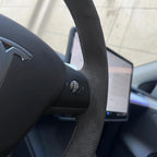 MEWANT Hand Stitched Steering Wheel Cover for Tesla Model 3 2017-2023 / Model Y 2020-2023 for Tesla Model 3/Y Accessories