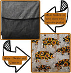 NGIL Extra Large Utility Tote Reusable Grocery Bag Oversized Collapsible for Groceries, Storage, Picnic, Beach (Sunflower Pig-black)