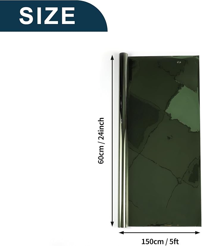 Nano Ceramic Car Window Tint Film VLT 10% IRR 87% UVR 99% Dark Green 5ft x 24inch Privacy Film 2mil PET 1 Pc