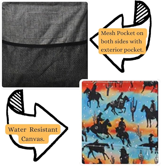 NGIL Extra Large Utility Tote Reusable Grocery Bag Oversized Collapsible for Groceries, Storage, Picnic, Beach (Cowboy Silhouette-Navy)