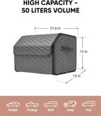 Owleys Foldable Trunk Organizer For Car - Trunk Organizers Car Storage - Collapsible Auto Trunk Organizer With Lid - Small