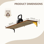 12 Inch Deep Floating Shelves Set of 3, 36 Inch Extra Wide Walnut Solid Wood Wall Shelves with 150 lbs Capacity, Heavy Duty F