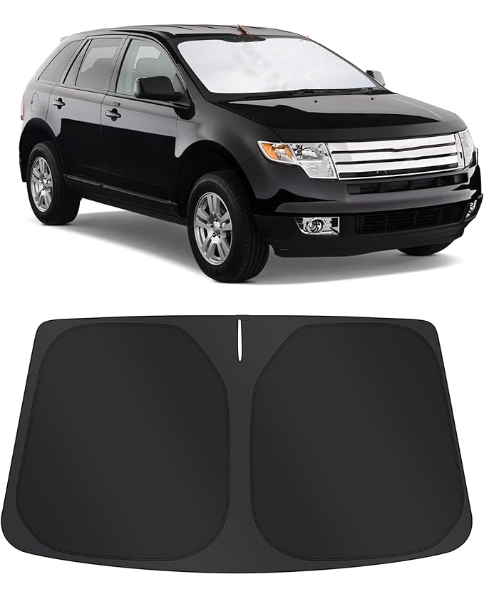 TINGLU Sun Shade for Ford Edge 2007-2014 Accessories Windshield Sun Shade Window Shade UV Rays Protection Sun Visor Cover with Steering Wheel Sunshade Storage Bag