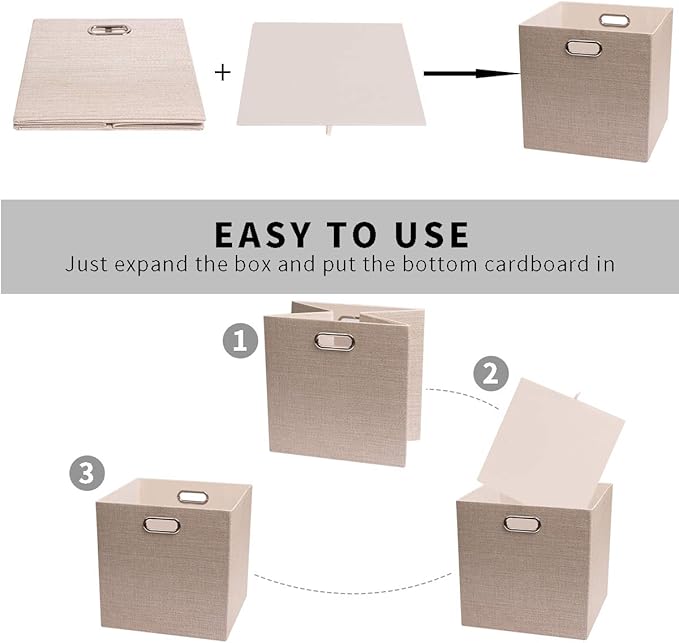Posprica Storage Cube Basket Bins,13×13 Foldable Storage Boxes for Closet Organizer Shelf Cabinet Bookcase,Thick Fabric Drawe