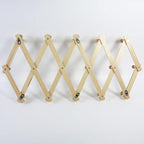 AMAPON Accordion Style Expandable Wall Wooden Coat Rack 16 Hooks (Pegs) Hang Hats Jackets Coffee Mug Purses Necklaces Towels 