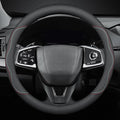 HAOTULE New Nappa Leather car Steering Wheel Cover, Universal 15 inch Black