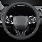 HAOTULE New Nappa Leather car Steering Wheel Cover, Universal 15 inch Black