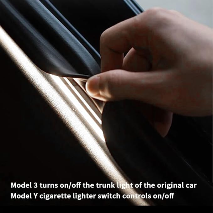 Trunk LED Light Strip for Tesla Model 3 2018-2023 - Waterproof & Easy Installation Interior Lighting Bar with Flexible Silicone, Trunk Ambient Lighting Accessories (DC 15V, Cool White)