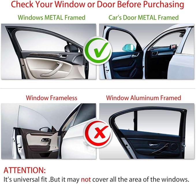 Aokway Magnetic Car Window Shades, 2Pcs Double-Layer UV Protection Car Curtains for Rear Side Window Sun Shade, Universal Fit for Baby, Driver (Black, Rear 2pcs)