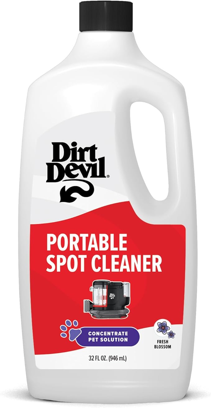 Dirt Devil Pet Portable Spot Cleaner Solution, 32 oz., Fresh Blossom Scent, Upholstery and Carpet Shampoo Solution, Eliminate