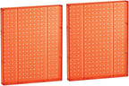 Azar Displays 771620-ORG Plastic Pegboard Wall Organizer - Garage Tool Organizer (Pack of 2) - Durable 1-Sided Wall Panel (16