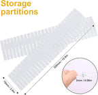 100 PCS Premium DIY Drawer Dividers, White, Adjustable Drawer Organizers for Perfectly Organized Drawers, Tidying Makeup, Clo