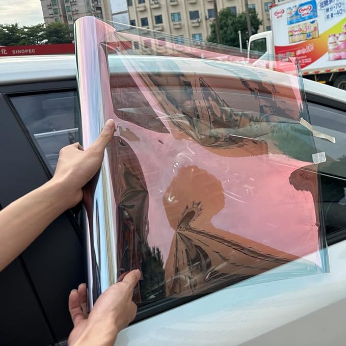 5Ft x 99Ft Chameleon Window Tint for Cars VLT 78% Sunset Orange Red Windshield Car Windows Protection Foils Ceramic Window Tint Film, Auto Tints
