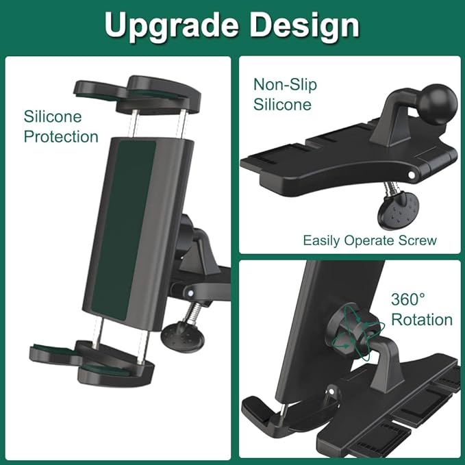 Car CD Slot Mount Tablet Holder for 4-13" iPad & Phone, Universal 360° Rotation Car Truck Front CD Player Tablet Mount for iPad Pro 12.9 Air Mini Generation, Galaxy Z Fold 4 3, iPhone