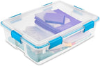 Sterilite 16-Pack Gasket Box, Weather-Resistant Storage Bins with Latching Lids, 37 Quart - Heavy-Duty Organizing Containers 