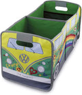 BRISA VW Collection - Volkswagen Foldable Storage Trunk Box Bag for Grocery Shopping in VW T1 Bus Campervan Shape (Peace/Green)