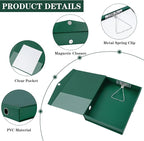 Storage File Boxes 6 Pack, Foldable File Boxes with Lid, 50mm Spine, Archives Cases with Magnetic Closure & Clip, Plastic Doc