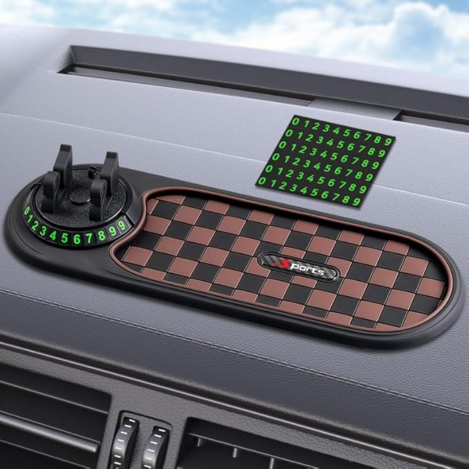 Multifunction Car Anti-Slip Mat, 3-in-1 Rotating Dashboard Mat, Large Storage Pad, Anti-Slip Phone Holder, 360° Rotating Moun