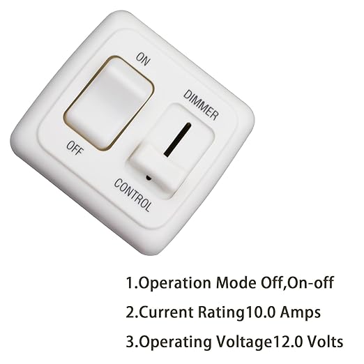RV 12V DC Toggle Switch with High Side Dimmer Control for LED, Halogen, Incandescent - RV, Auto, Truck, Marine, and Strip Lighting (White)