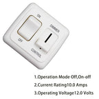 RV 12V DC Toggle Switch with High Side Dimmer Control for LED, Halogen, Incandescent - RV, Auto, Truck, Marine, and Strip Lighting (White)