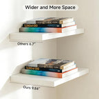 INHABIT UNION 20in Floating Shelves for Wall, Wall Mounted Shelves for Decor Storage Set of 2, Floating Shelf for Bedroom, Ba