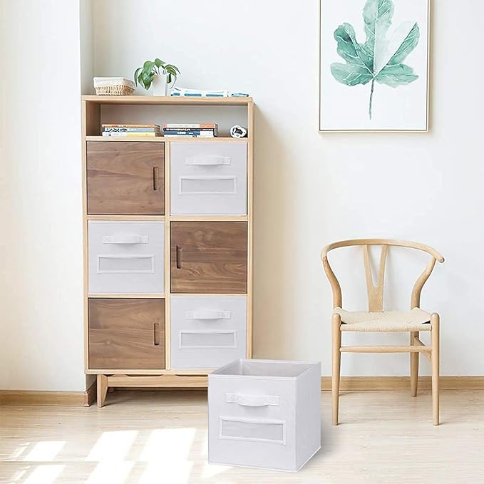 artsdi 13x13x13 storage cube bins(Set of 8)Fabric storage cubes with 8 Labels Window Cards & a Pen,storage cubes 13x13, stora