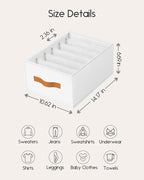 Homsorout Closet Organizers and Storage - Fabric Clothes Organizer with Handles, Foldable Jeans Organizer for Clothes, Drawer
