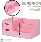 Uncluttered Designs Makeup Organizer With Drawers - Cute Kawaii Countertop Storage for Cosmetics, Pretty Vanity Holder for Pe