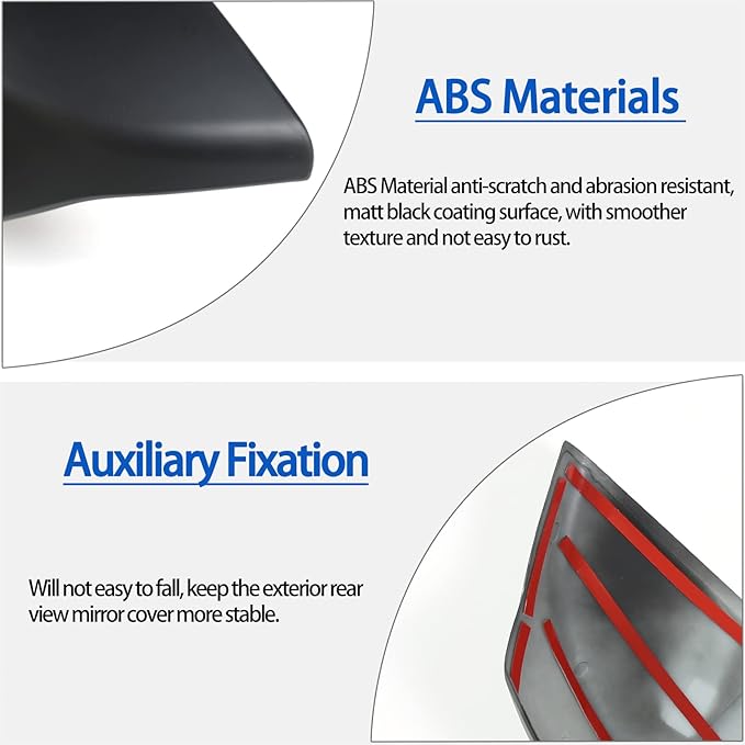Door Rear View Mirror Cover Cap Compatible with Chevrolet Corvette C8 2020-2026, ABS Side View Mirror Cover, Auto Door Rearview Mirror Protective Trim Cap 2Pcs (Matte Black)