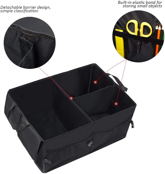 JiatuA Car Trunk Backseat Organizer for SUV, 8 Pocket Waterproof, Dust-proof, Sturdy Foldable Cargo Net Storage for More Trunk