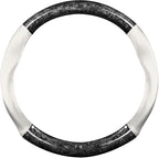 Ergocar Car Steering Wheel Sleeve, Round Forged Carbon Fiber and Leather Material Steering Wheel Sleeve, 37-38cm/14.5-15inch, Non-Slip, Soft, Breathable, Sports Style