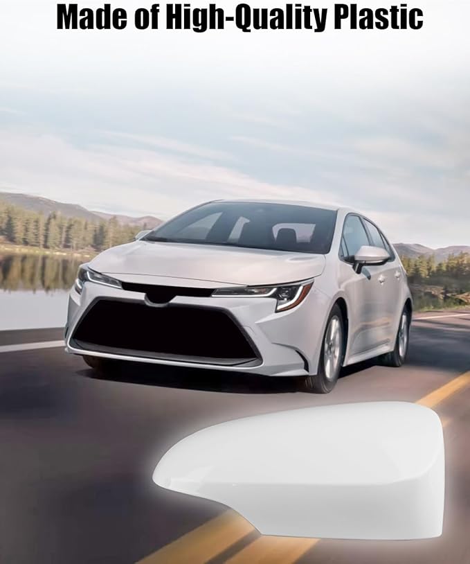 Right Passenger Side Mirror Cover Cap Fit for Toyota Corolla with Turn Signal 2014 2015 2016 2017 2018, White