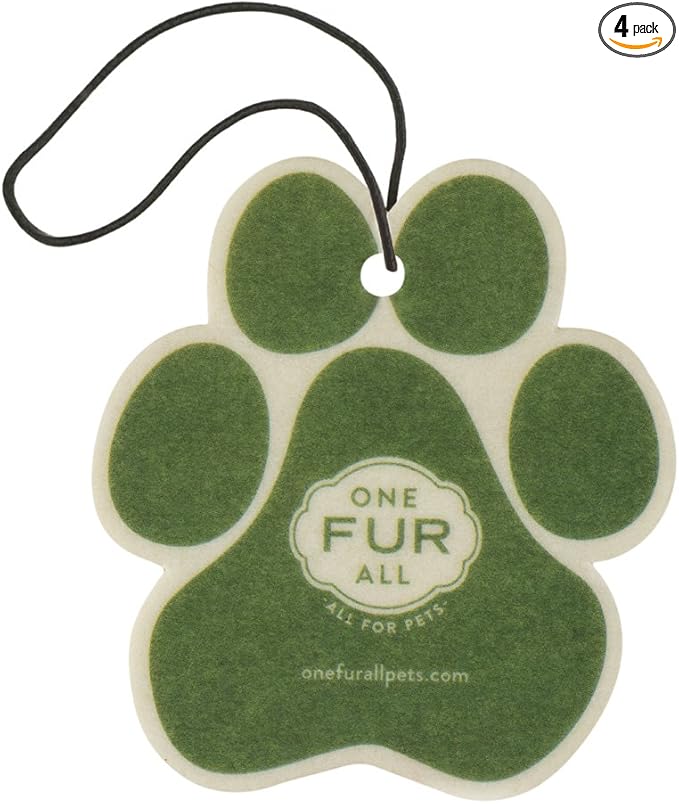 One Fur All Pet House Car Air Freshener - Bamboo Watermint Pack of 4 - Non-Toxic, Pet-Friendly Odor Eliminator For Small Spac