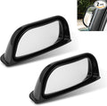 2 PCS Back Passenger Blind Spot Mirrors, 1.8" x 5" Adjustable Wide Angle B-Pillar Blind Spot Mirror, Car Side View Mirror for Get-Off Safety, Universal Accessories for Most Cars (Black)
