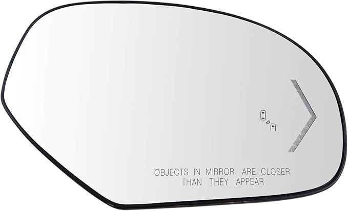 TRQ Mirror Glass Heated Arrow Signal Blind Spot Detection Passenger Right RH Compatible with GM
