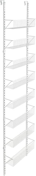 ClosetMaid 97535 Wall or Door Adjustable (8) Basket Organizer, 6.614-Inch D x 77.165-Inch H x 17.992-Inch W, White