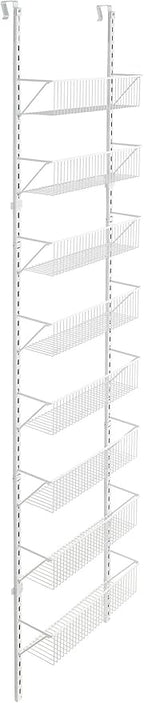 ClosetMaid 97535 Wall or Door Adjustable (8) Basket Organizer, 6.614-Inch D x 77.165-Inch H x 17.992-Inch W, White