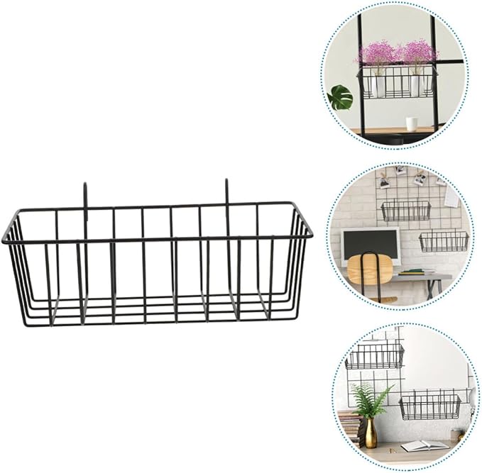 Alipis Wire Basket Organizer Kitchen Storage Shelves Sturdy Wall Hanging Rack 1pc