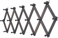 SCUNDA Rustic Wall Mounted Hat Rack with Space Saving Accordion Design, Expandable Hat Holder with 16 Wood Hooks, Modern Farm