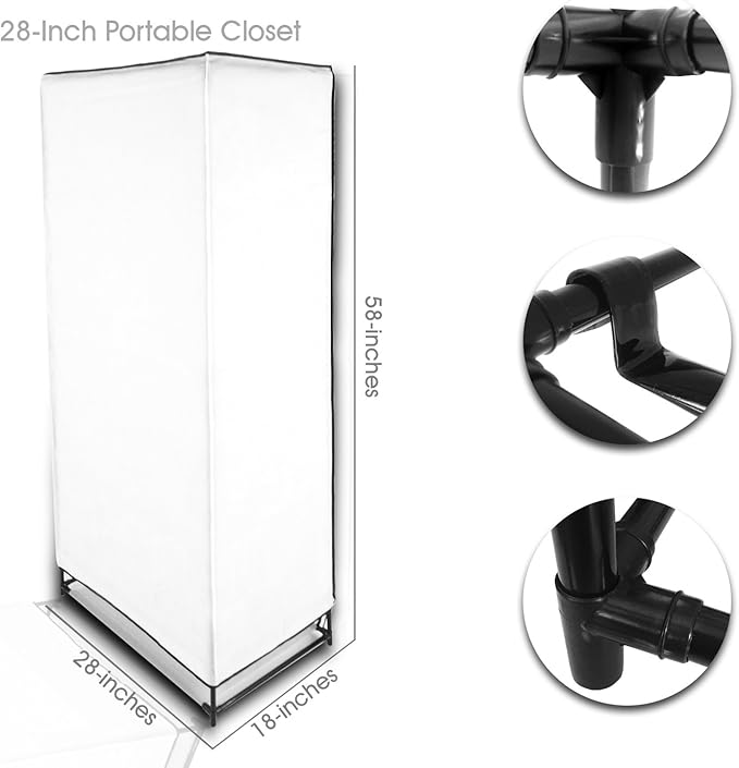 ATHome 28" Portable Wardrobe, White