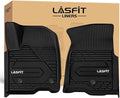 LASFIT Front Floor Mats 2019-2026 for Chevrolet Silverado/GMC Sierra 1500, 2020-2026 Chevy Silverado/GMC Sierra 2500HD 3500HD, Crew Cab/Double Cab, All Weather TPE Floor Liners, 1st Row Only