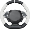 MEWANT Hand Stitched White Leather Steering Wheel Cover Wrap for Chevrolet Camaro 2017-2022 Steering Wheel Accessories for Chevrolet Camaro 2017-2022