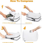 8 Set Compression Packing Cubes for Travel, Waterproof Luggage Organizers, Suitcase Organizer Set for Carry-On & Checked Bagg