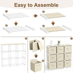 9 Cube Storage Organizer with Shelf Back to School Boxes 11 Inch Toy Storage Bins Closet Organizers Drawers Fabric Dresser fo