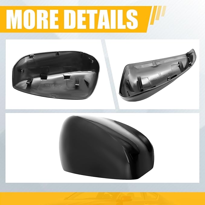 Passenger Right side Mirror Caps Compatible with Accord 2008 2009 2010 2011 2012 Black Exterior Side Mirror Cover Rearview Mirror Caps Mirror Housing