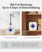 Dehumidifier for Bathroom with Color-Changing Beads, Rechargeable Small Dehumidifier for Closet, Portable Gun Safe