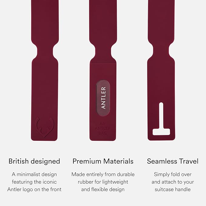 ANTLER Luggage Tags - Durable Rubber, for Suitcases & Travel Bags, Assorted Colors, Easy ID & Personalization, Fits Most Suit